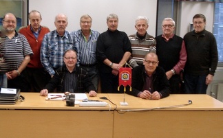 Veteraanijaoston työvaliokunta 2017.
Vasemmalta: Kari Vuoristo, Juhani Harju vpj. Martti Tervakari, Erkki Rautiainen, Hannu Hakanen Pekka Korhonen, Alpo Leskinen ja Yrjö Saranpää.
Istumassa Pertti Salo pj. ja Antero Raninen sihteeri.